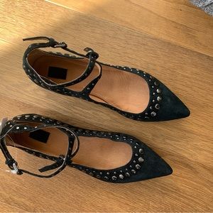 Frye Sienna Criss Cross Suede Flat NWT